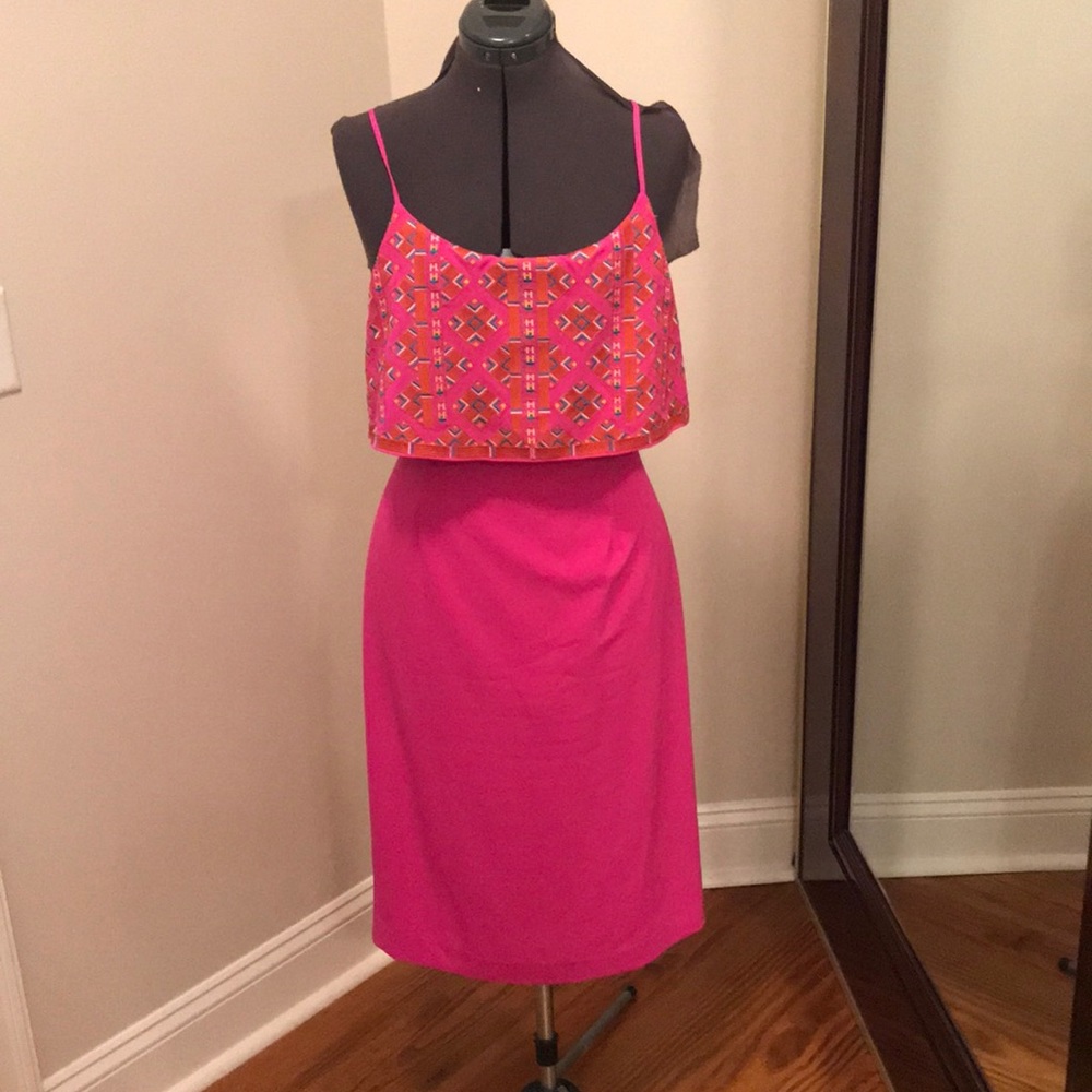 Hot pink Gianni Bini spAghetti strap Dress Aug1909